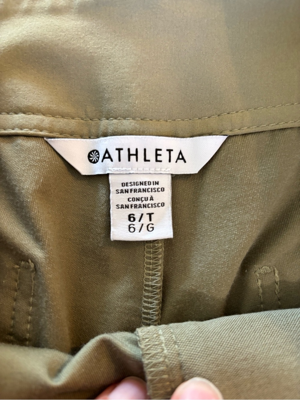 Athleta Skyline High Rise Barrel Leg Pants Olive Branch Green 6 Tall Utility - Picture 6 of 8